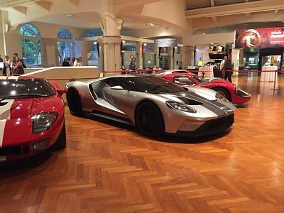 2017 Ford GT on display with original GT40 and 2005 GT