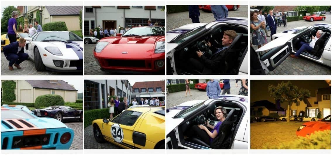 Belgium natives check out Ford GT road cars after arrival from the UK