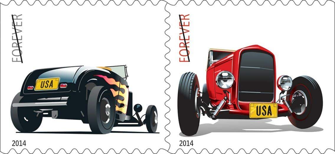 50's era hot rod stamps