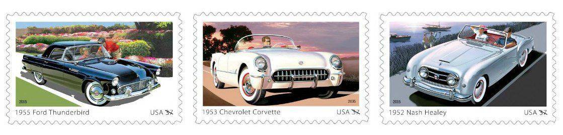 Classic sports car stamps