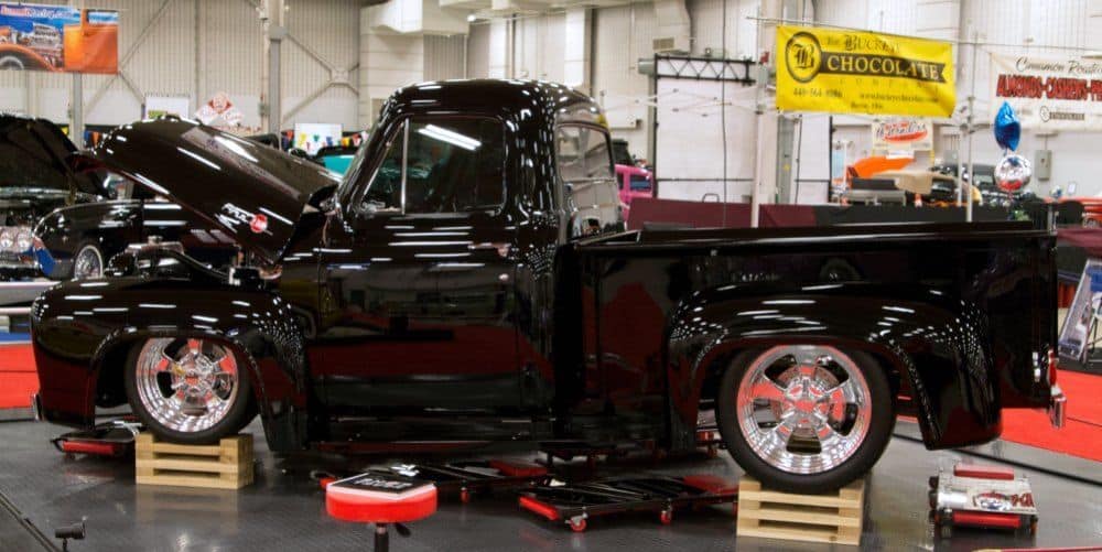 1955 Ford F100 in midnight black