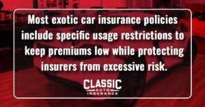 exotic car usage restrictions